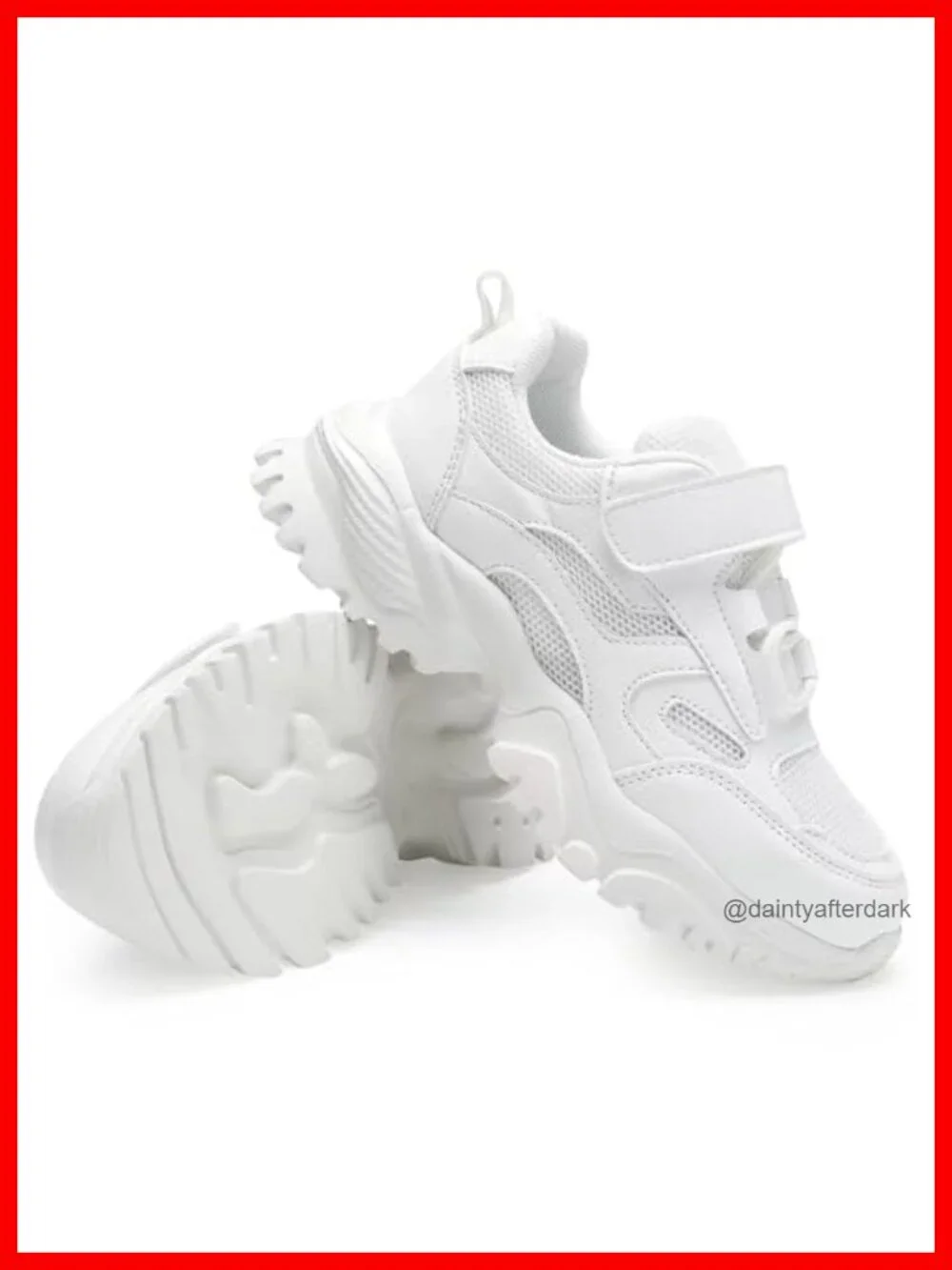 Kids Leather Lightweight Breathable Knit Athletic Running Sneakers Hook Loop